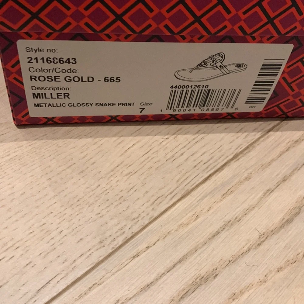 Rose gold Tory Burch Miller sandals - Picture 2 of 6